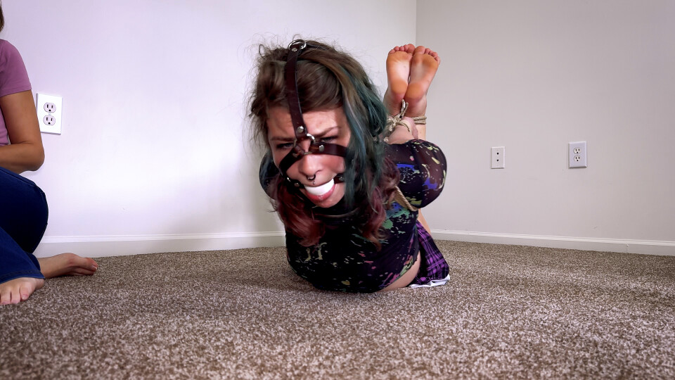 Emily Addams Writhes and Squeals and Enjoys Tight Rope Bondage